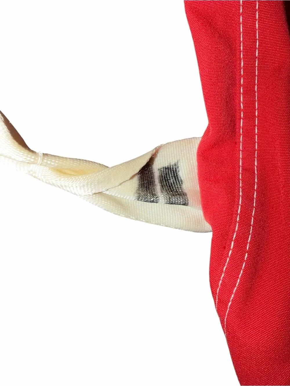 Vintage Lands' End Red Canvas Duffel with Cream Straps